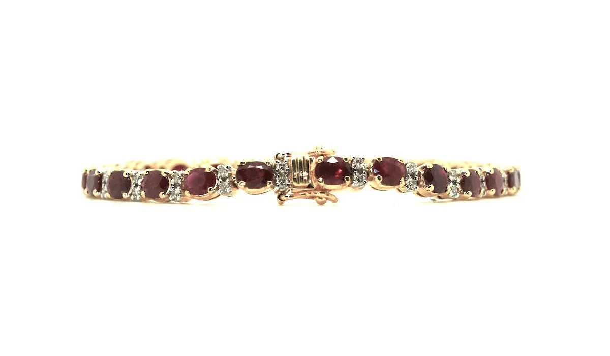 Ruby And Diamond Tennis Bracelet Ad No.1054
