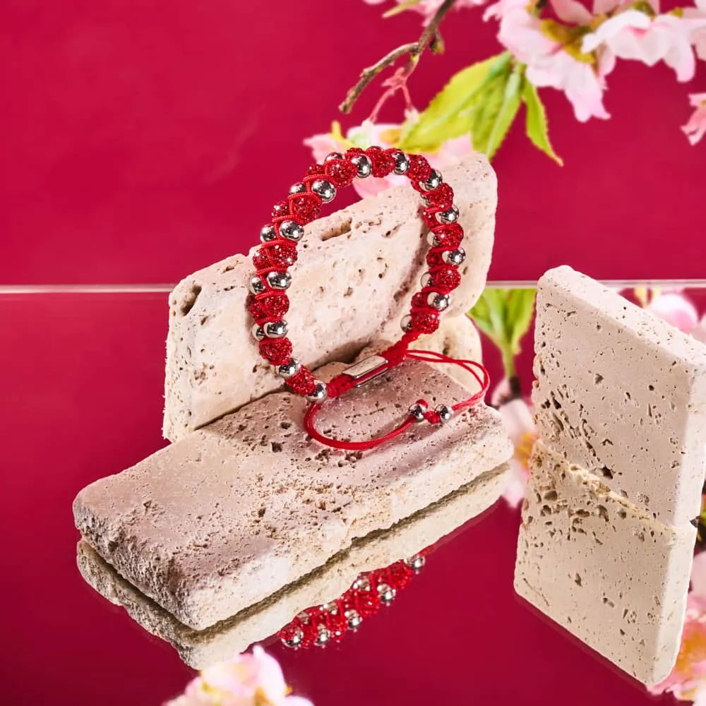 Ruby Chrome Kikiballa Crystal x Red String Vitality Bracelet