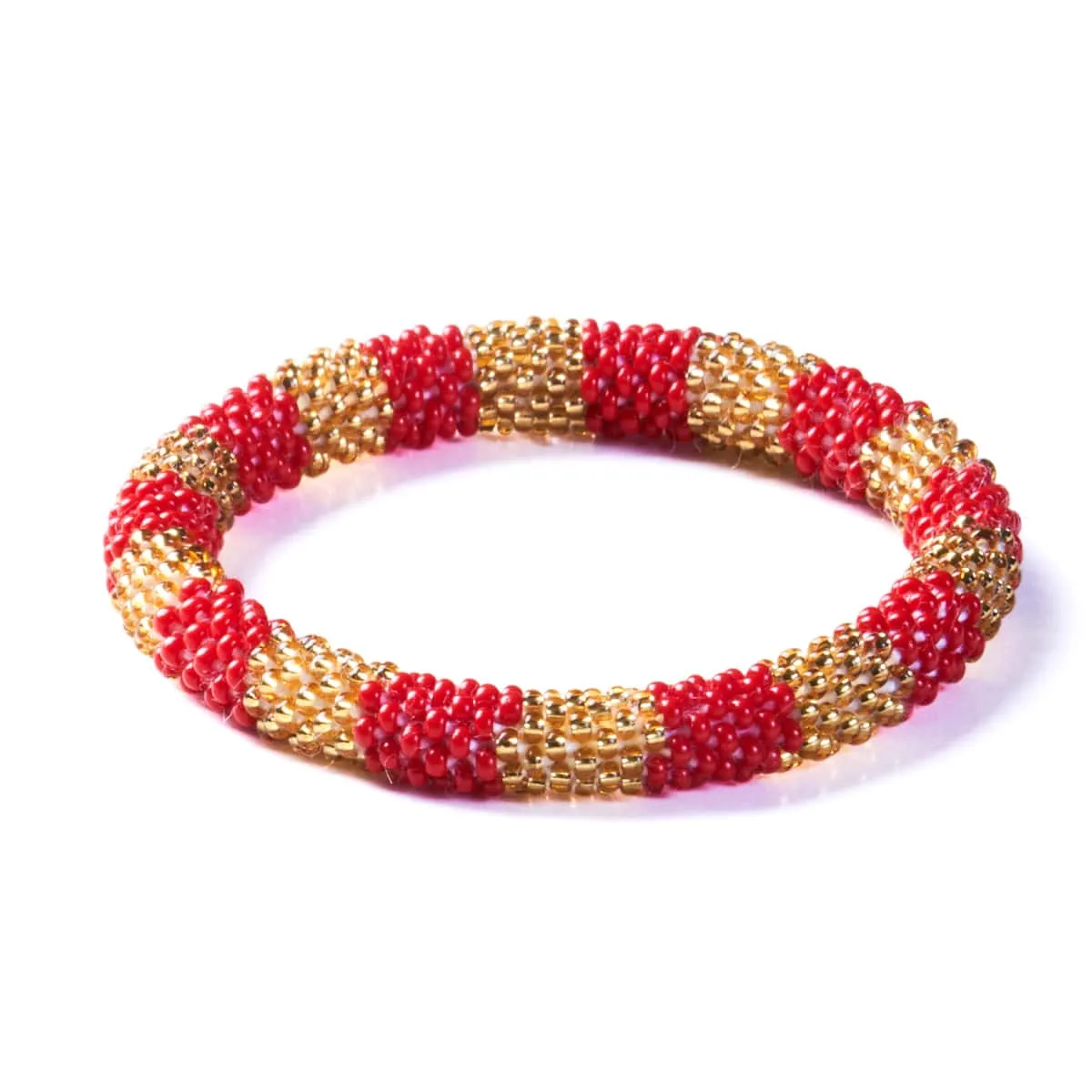 Ruby Gold | Himalayan Glass Bead Bracelet