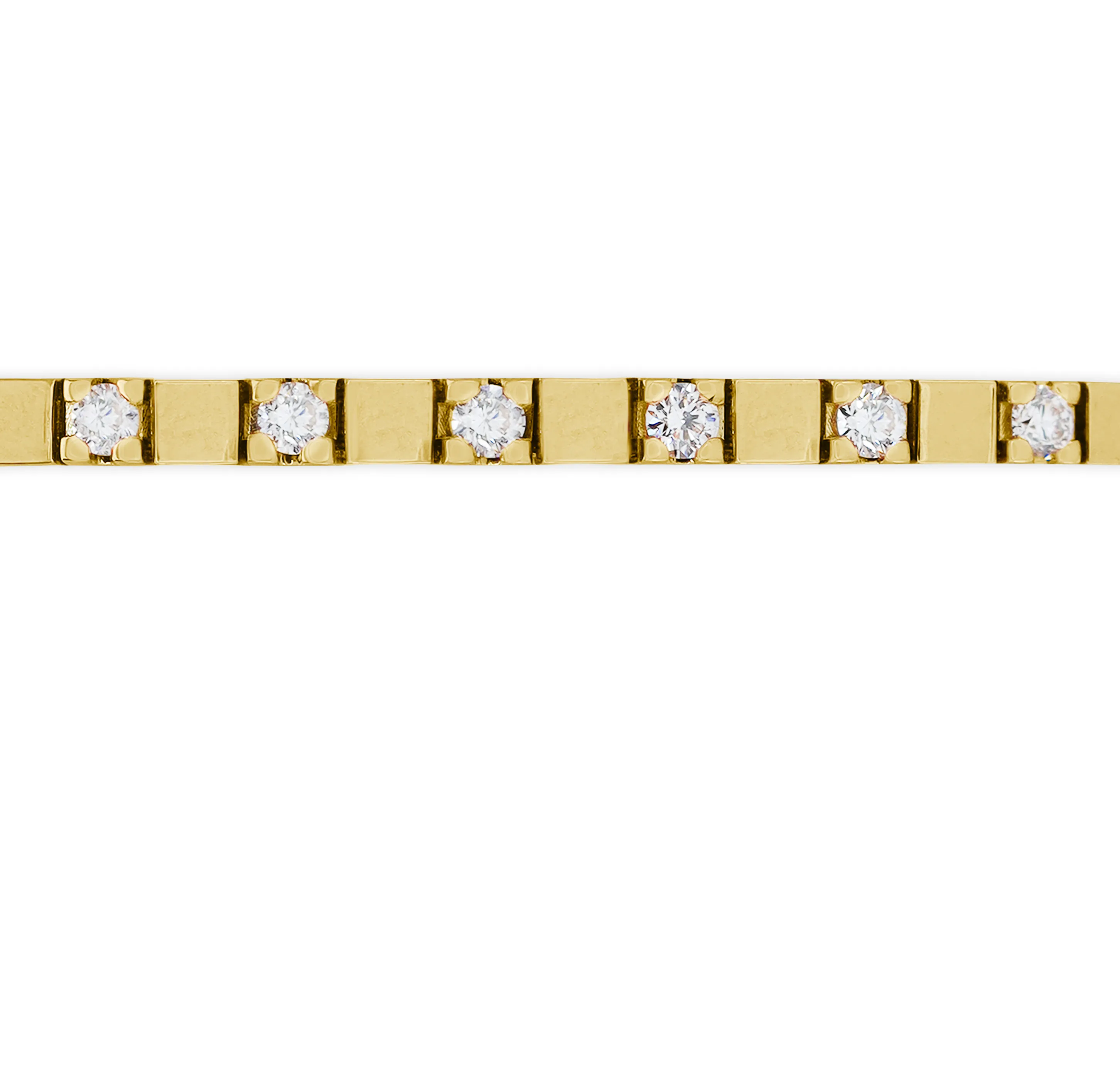 Sabel Collection Yellow Gold and Diamond Alternating Station Bracelet
