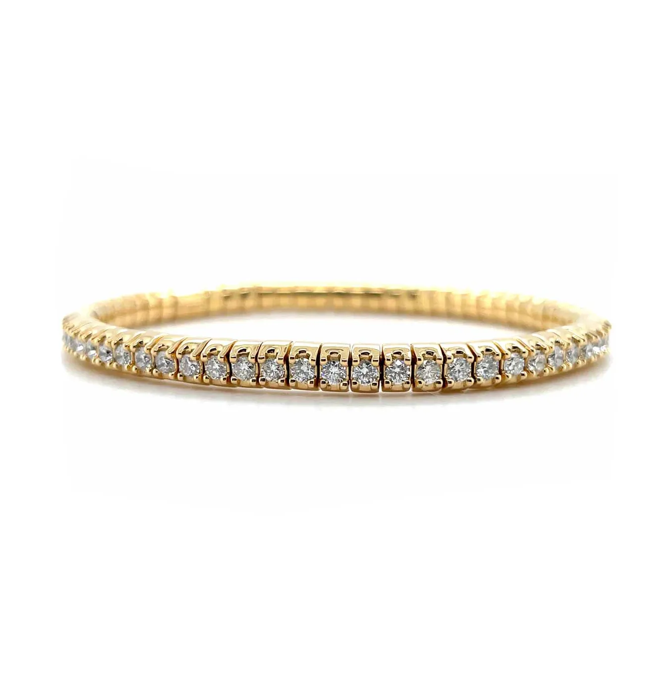 Sabel Collection Yellow Gold Diamond Stretch Bangle