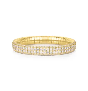 Sabel Collection Yellow Gold Four Row Diamond Bangle