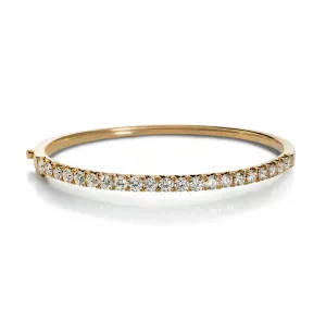 Sabel Collection Yellow Gold Round Diamond Bangle