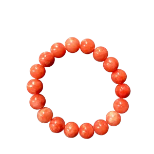 Salmon Orange Mountain Jade 10mm Bracelet