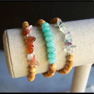 Sandalwood and Gemstone Bracelets
