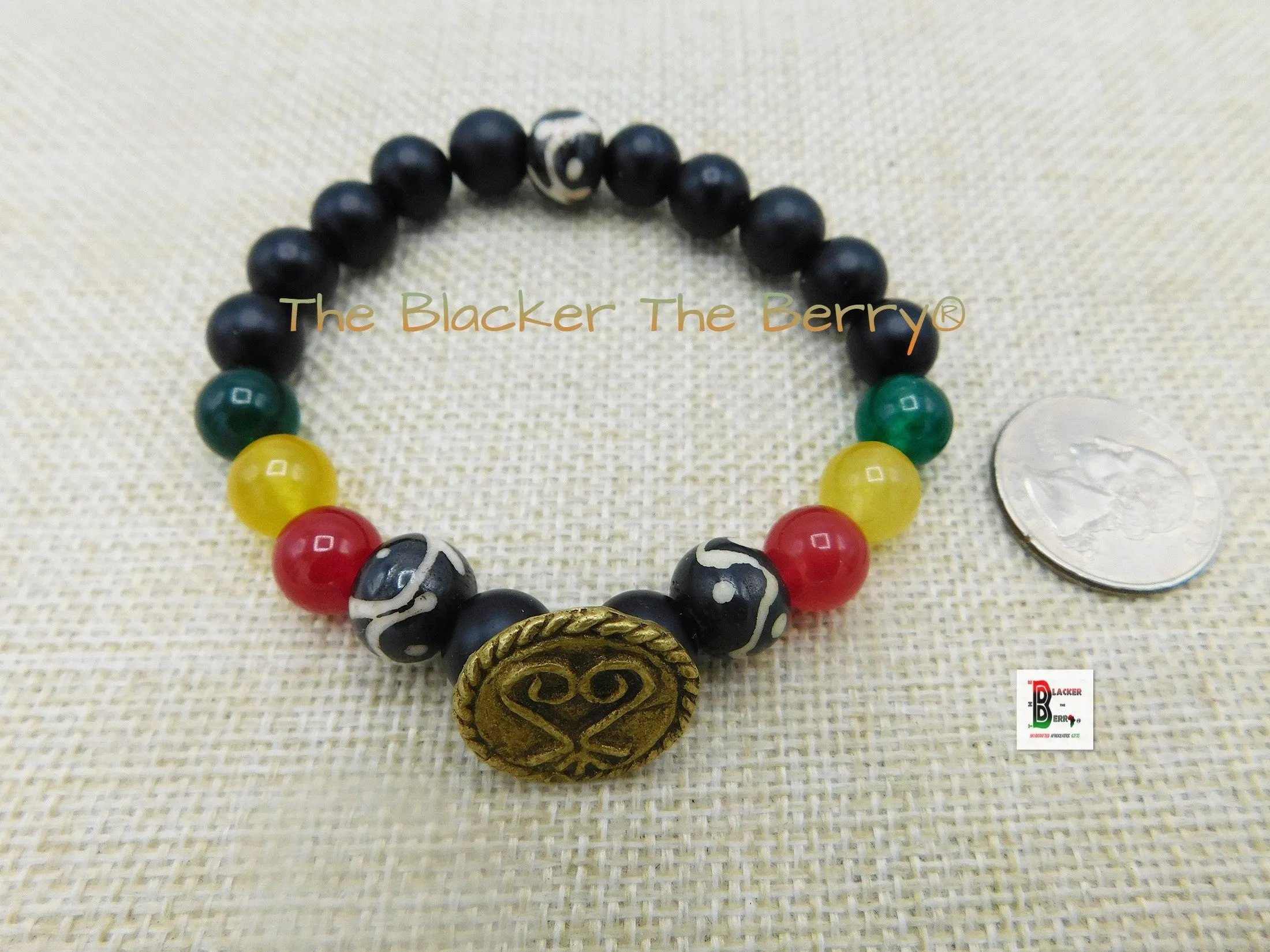 Sankofa Bracelets Beaded Afrocentric Handmade Jewelry Black Owned Red Yellow Green