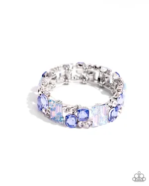Scattered Showcase - Multi - Blue and Iridescent Gem Paparazzi Stretchy Bracelet