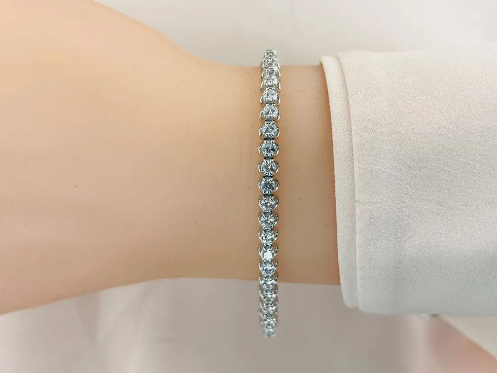 Scoop Link Lab-Grown Diamond Tennis Bracelet with 10.08 ct.(finished) 4.3mm