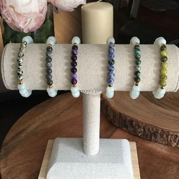 SEMI PRECIOUS STONE STACKING BRACELET