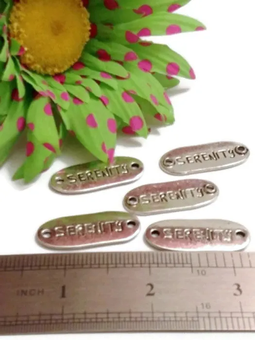 Serenity Connector Charms - Silver Tone