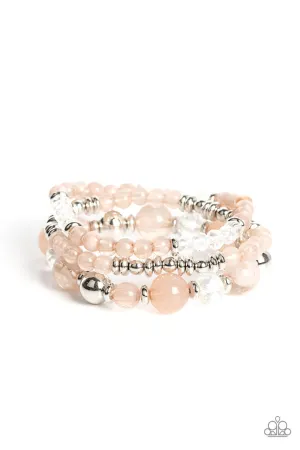 Shoreside Stroll - Brown - Beaded Paparazzi Stretchy Paparazzi Bracelet