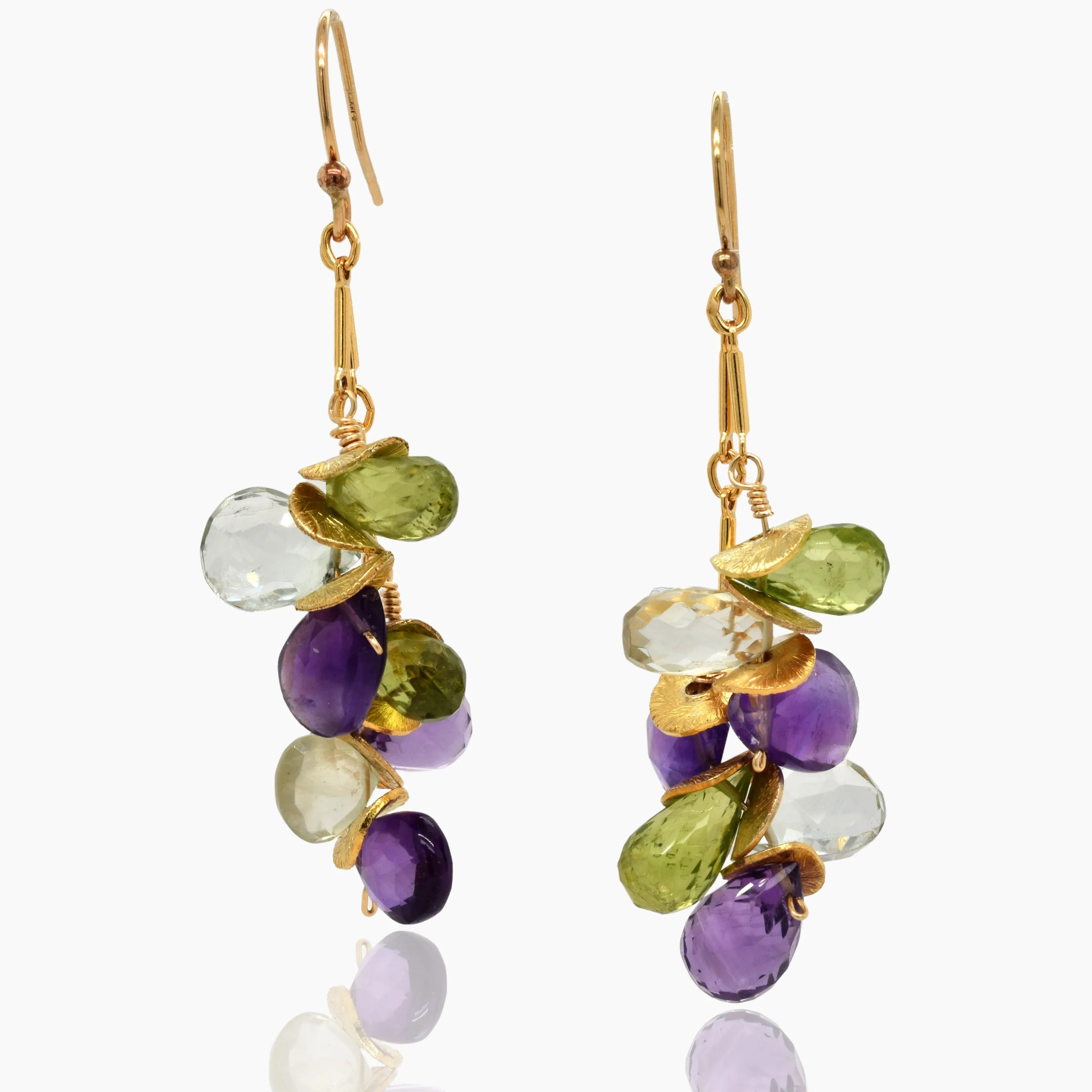 Signature Multi Gem Gold Earrings