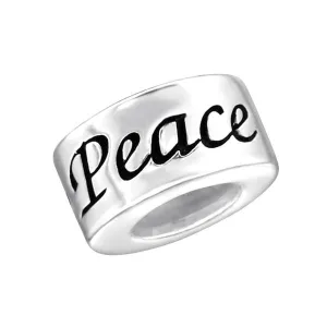 Silver Peace Charm Bead
