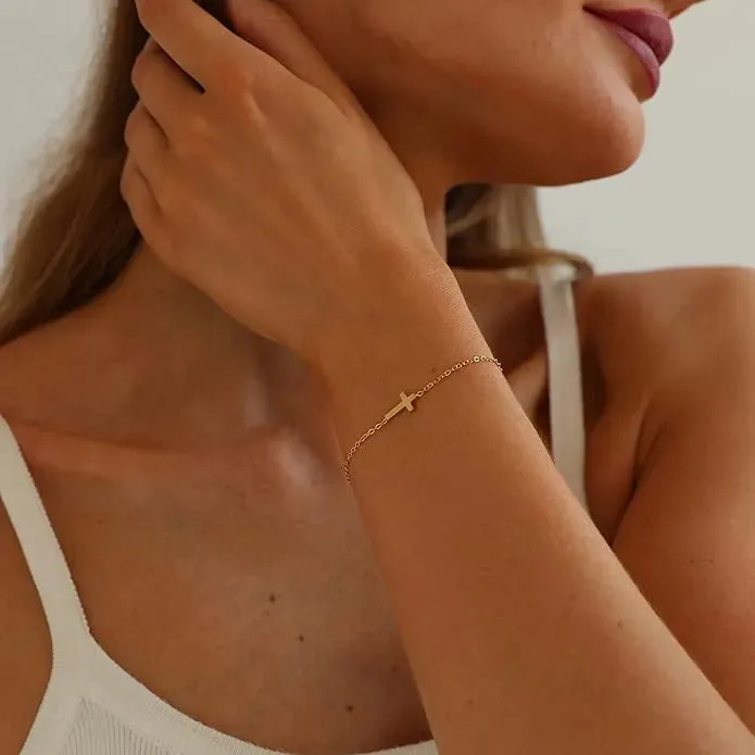Simple Style Cross Titanium Steel Plating Bracelet
