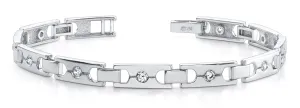 Single Diamond Buckle Link Lab-Grown Diamond Bracelet with 0.95 ct.(finished) 2.9mm