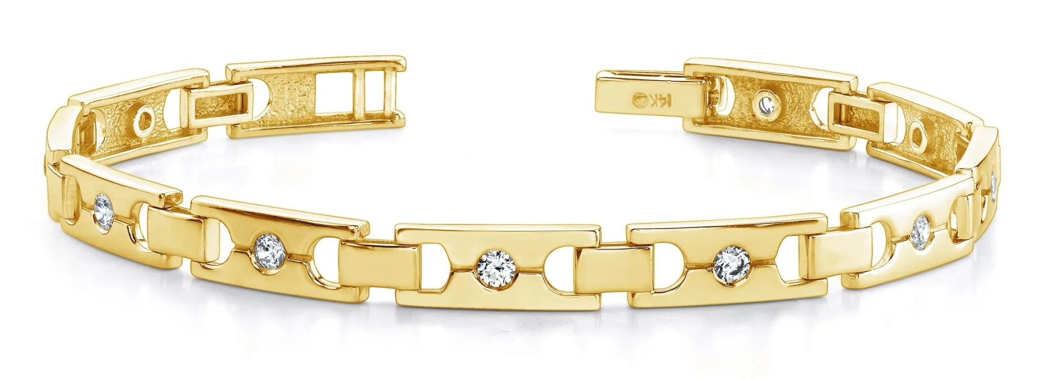 Single Diamond Buckle Link Lab-Grown Diamond Bracelet with 0.95 ct.(finished) 2.9mm