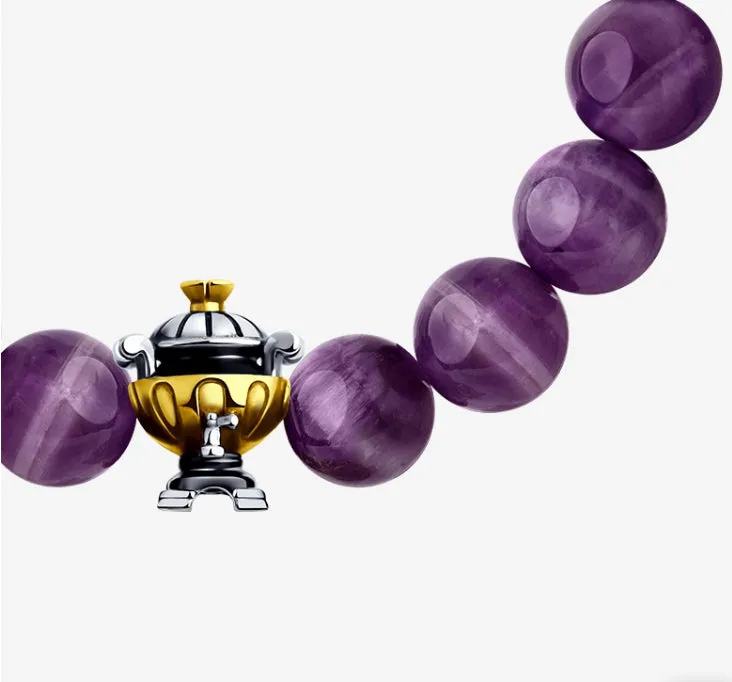 SOKOLOV JUST - Samovar Amethyst Bracelet, 925 Blackened Silver, Purple
