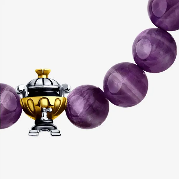 SOKOLOV JUST - Samovar Amethyst Bracelet, 925 Blackened Silver, Purple