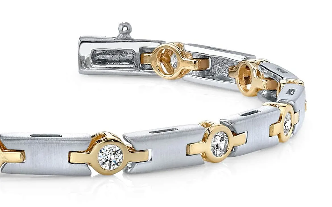 Solid H Link Diamond Bracelet with 1.00 ct.(finished) 3.0mm