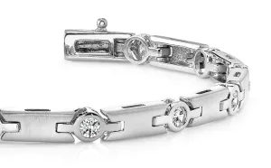 Solid H Link Diamond Bracelet with 1.00 ct.(finished) 3.0mm