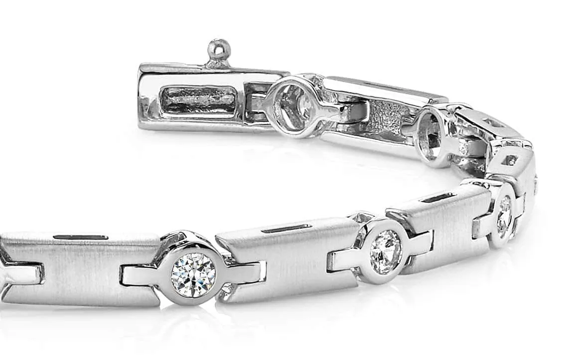 Solid H Link Diamond Bracelet with 1.00 ct.(finished) 3.0mm