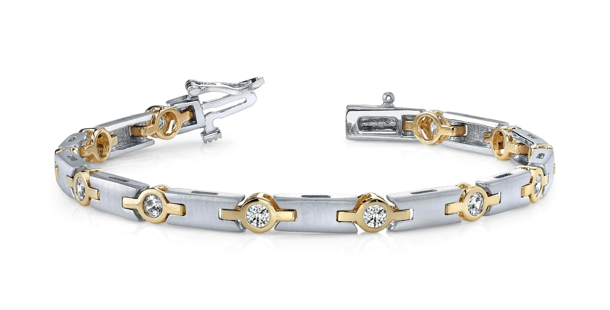 Solid H Link Diamond Bracelet with 1.00 ct.(finished) 3.0mm