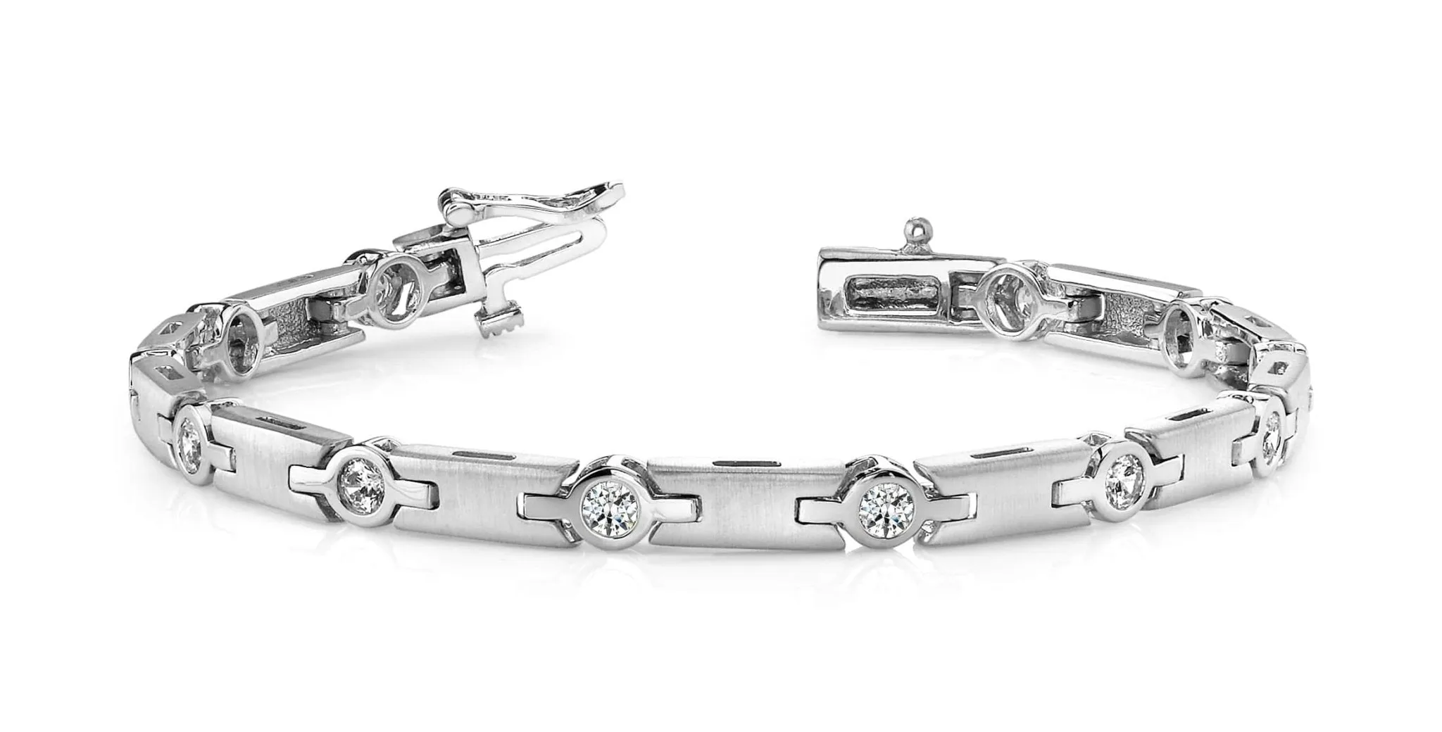 Solid H Link Diamond Bracelet with 1.00 ct.(finished) 3.0mm