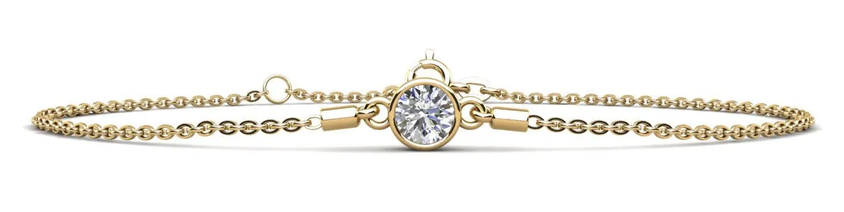 Solitaire Brilliant Round Diamond Adjustable Diamond Bracelet with 1.00 ct.(finished) 6.5mm