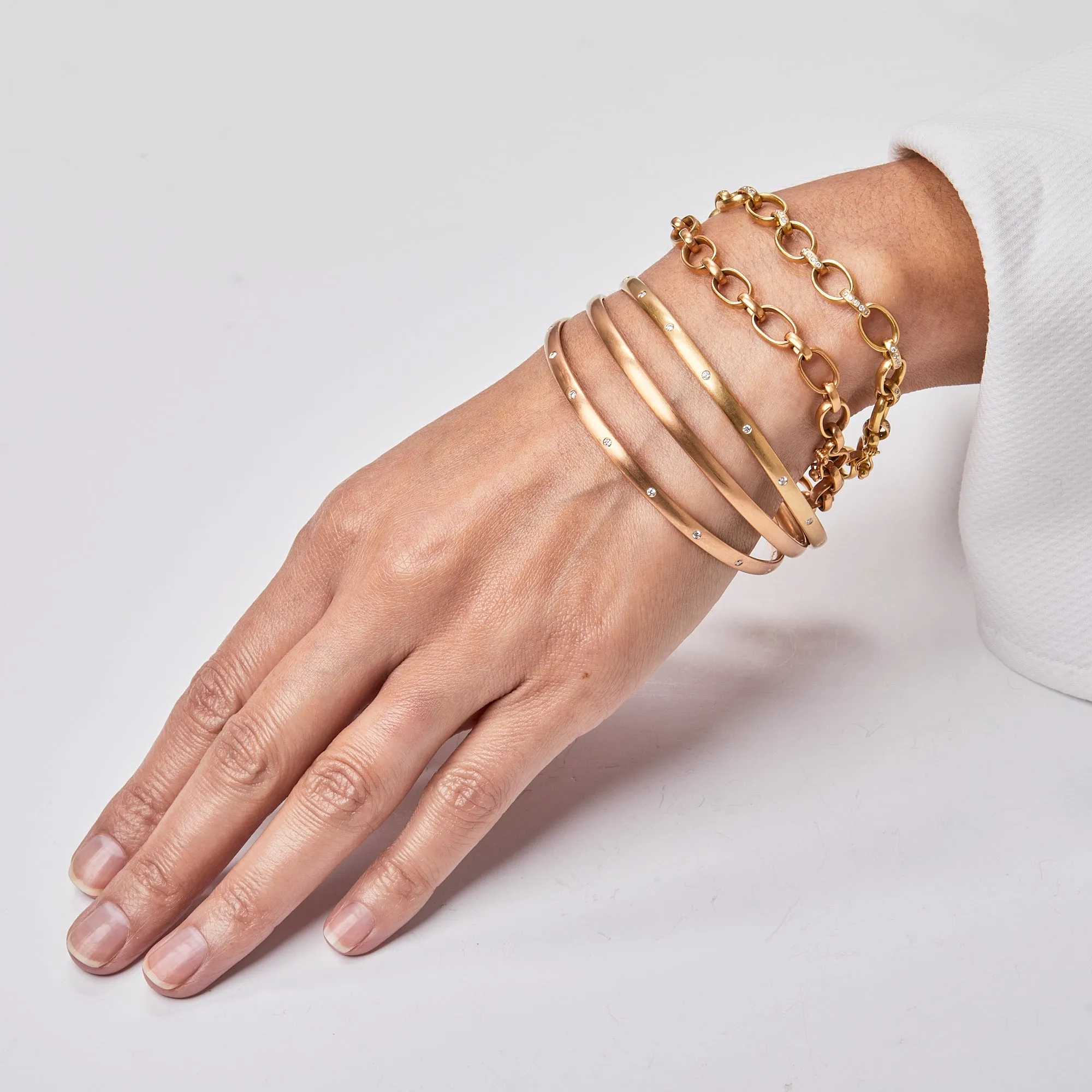 Sonoma Mixed Link Pave Diamond Bracelet in 20K Peach Gold