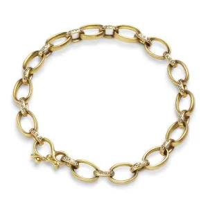 Sonoma Mixed Link Pave Diamond Bracelet in 20K Peach Gold