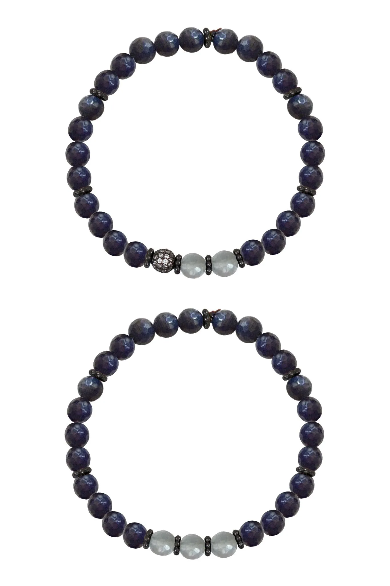 SOPHIA GUNMETAL dumortierite/gray jade