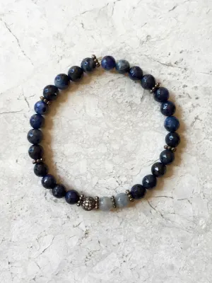 SOPHIA GUNMETAL dumortierite/gray jade
