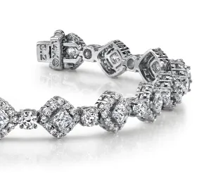 Spotlight Princess Cut Diamond Bracelet with 7.21 ct.(finished) 1.3mm, 3mm, 3.2mm
