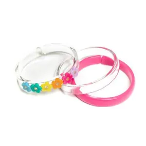 SPR- Bright Colors Flowers   Crystal Bangles