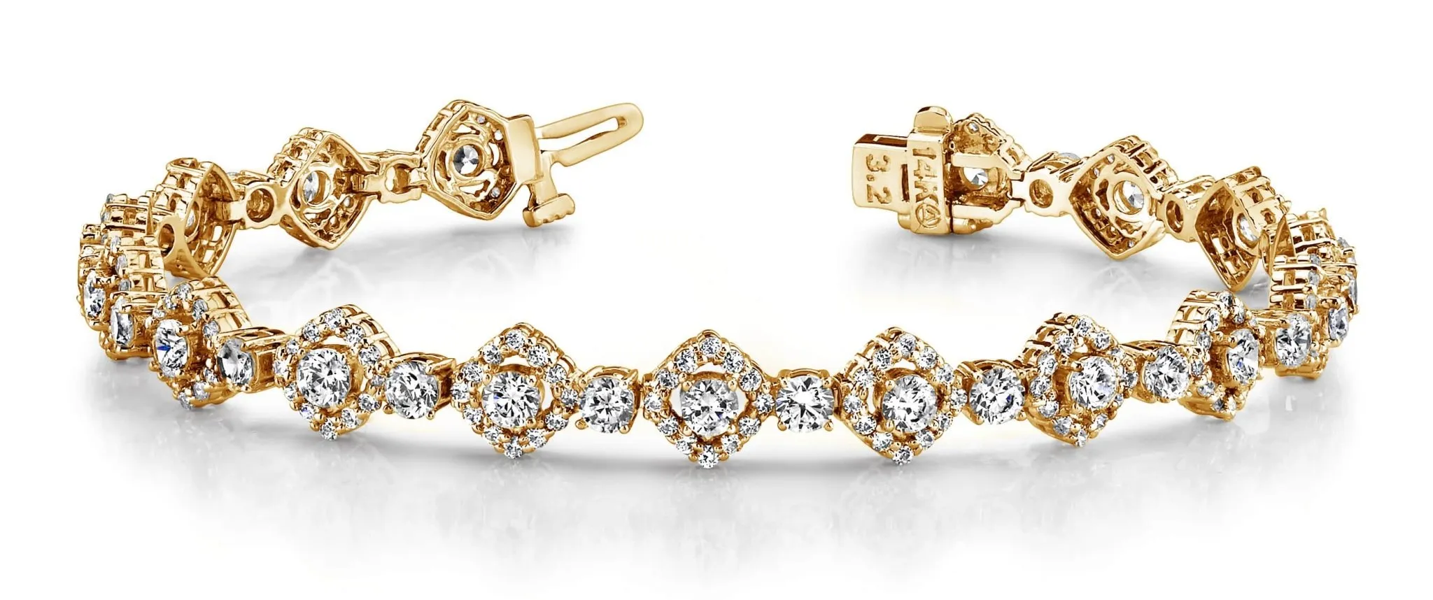 Square Link Lab-Grown Diamond Bracelet with 5.29 ct.(finished) 1.2mm, 2.7mm