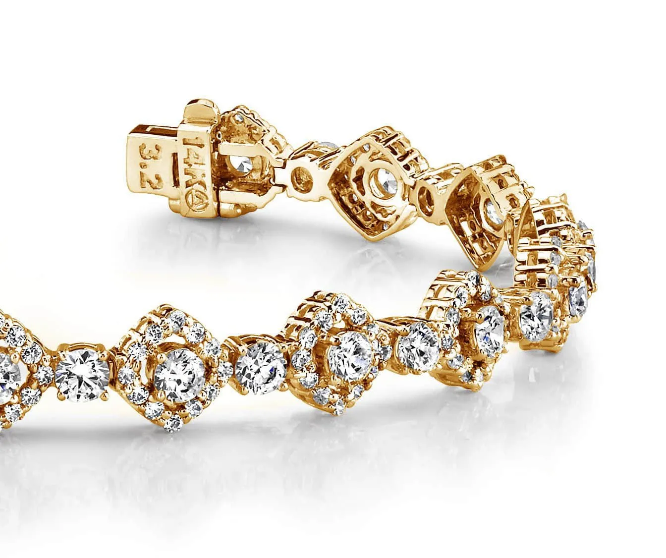 Square Link Lab-Grown Diamond Bracelet with 5.29 ct.(finished) 1.2mm, 2.7mm