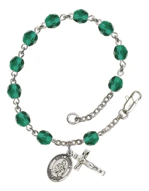 St. Angela Merici Custom Birthstone Rosary Bracelet