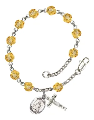 St. Lucy Custom Birthstone Rosary Bracelet