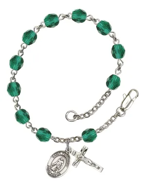 St. Peregrine Laziosi Custom Birthstone Rosary Bracelet