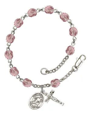 St. Sebastian / Soccer Custom Birthstone Rosary Bracelet