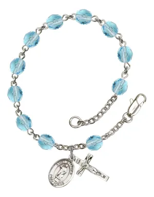St. Stephen Martyr Custom Birthstone Rosary Bracelet