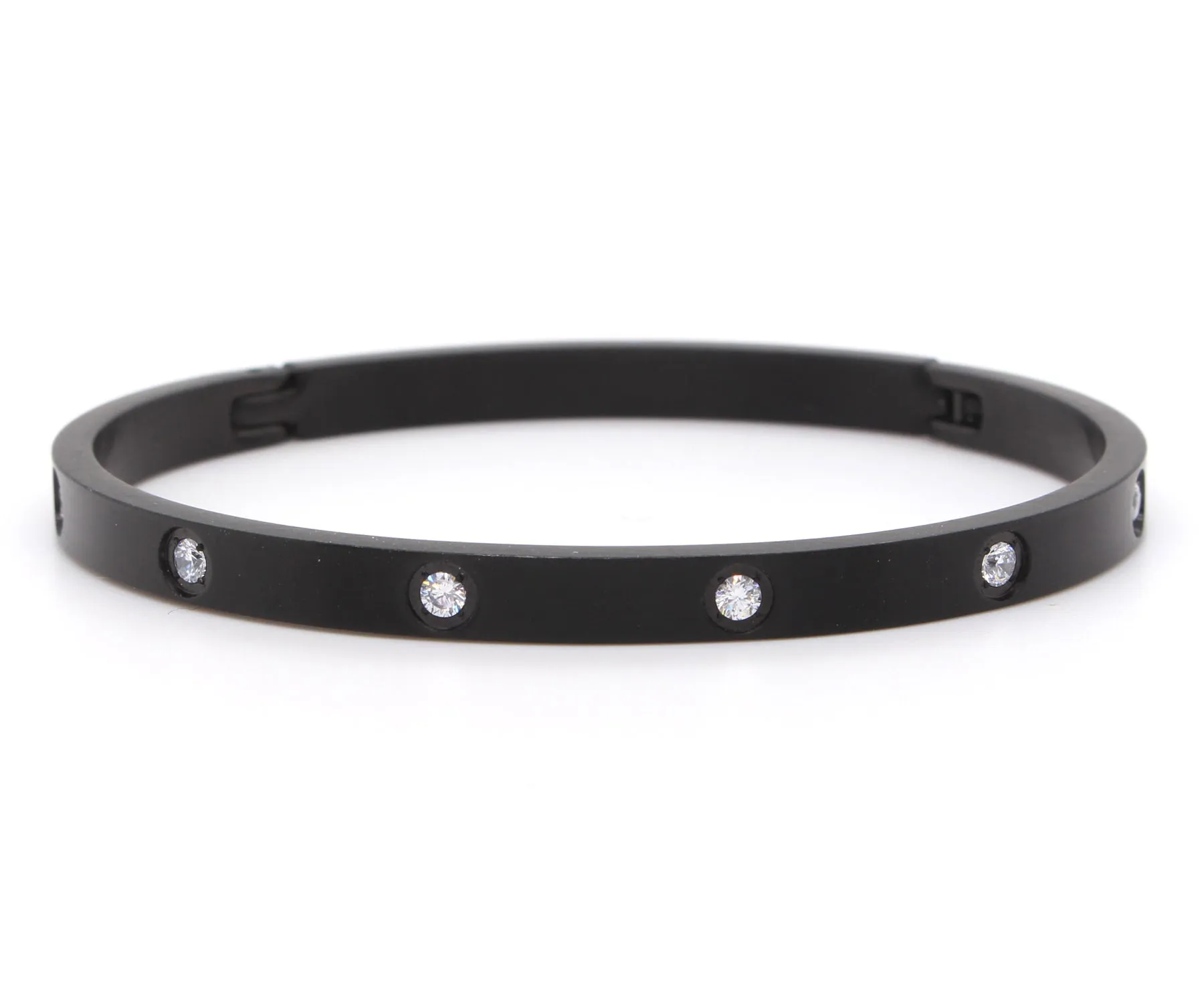 Star Bangle Narrow Black Bracelet