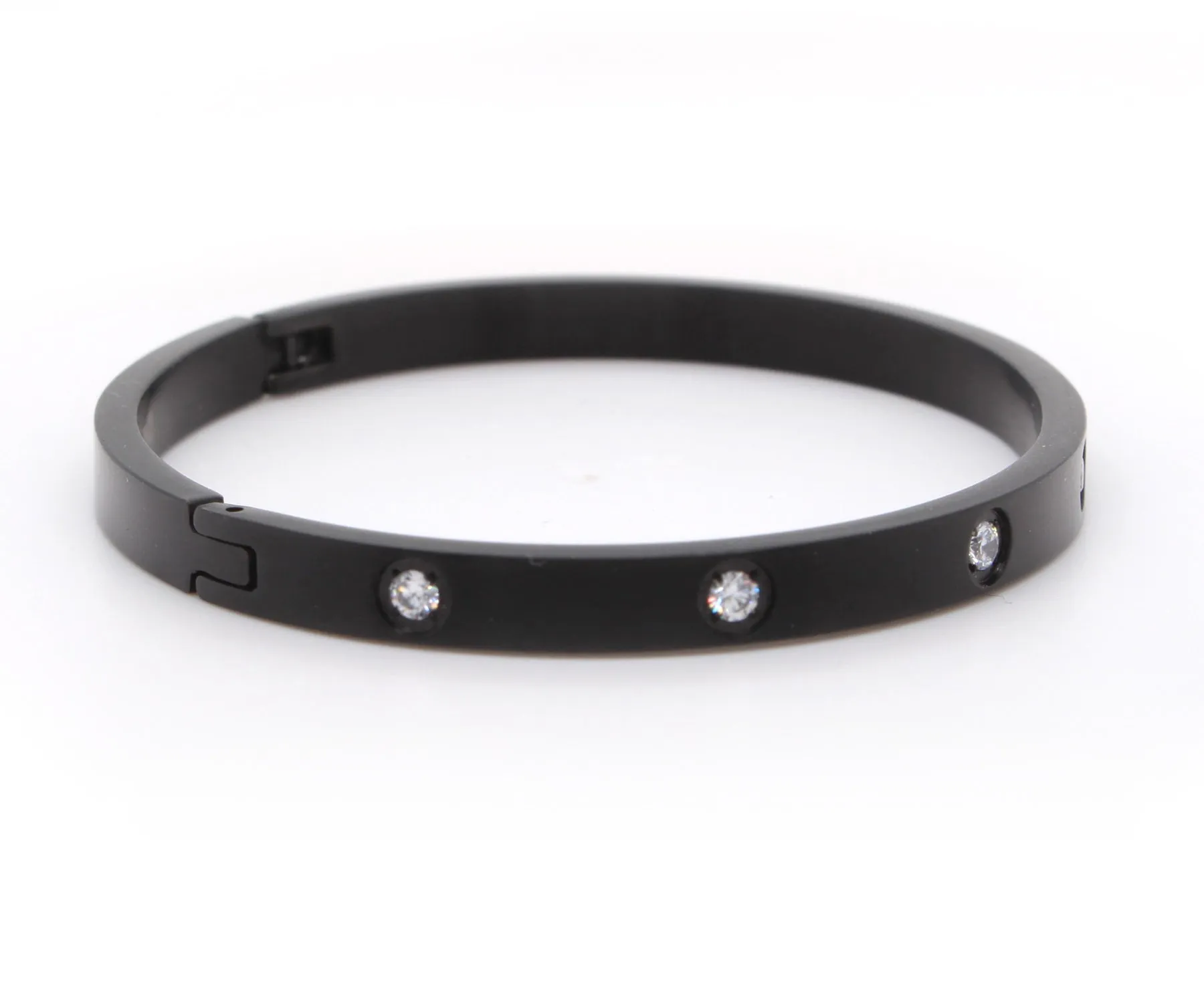Star Bangle Narrow Black Bracelet