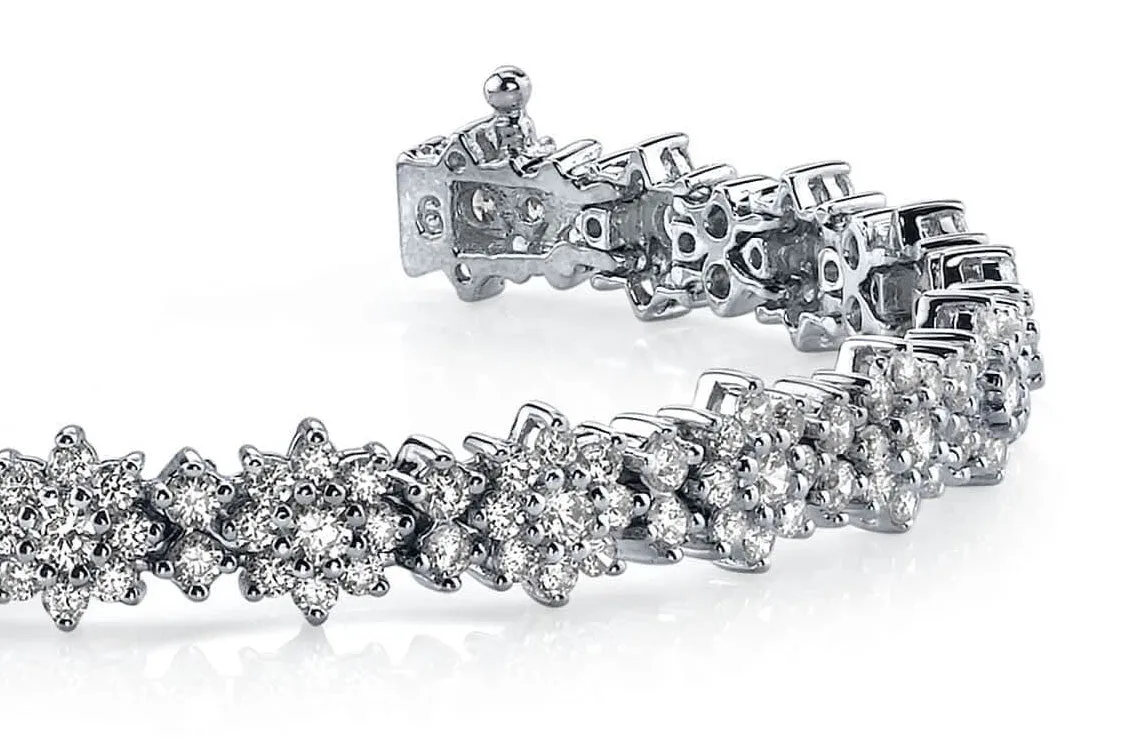 Starburst Red Carpet Bracelet Lab-Grown Diamond with 5.10 ct.(finished) 1.5mm, 1.75mm, 2.25mm