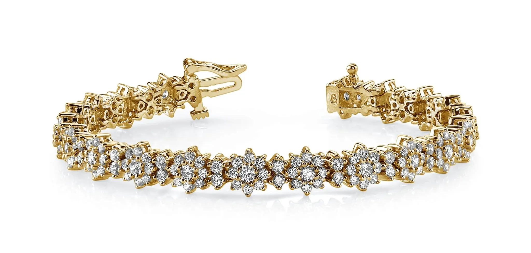 Starburst Red Carpet Bracelet Lab-Grown Diamond with 5.10 ct.(finished) 1.5mm, 1.75mm, 2.25mm