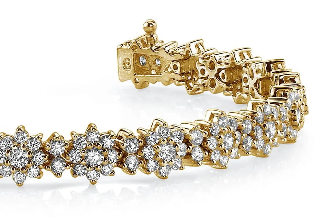 Starburst Red Carpet Bracelet Lab-Grown Diamond with 5.10 ct.(finished) 1.5mm, 1.75mm, 2.25mm