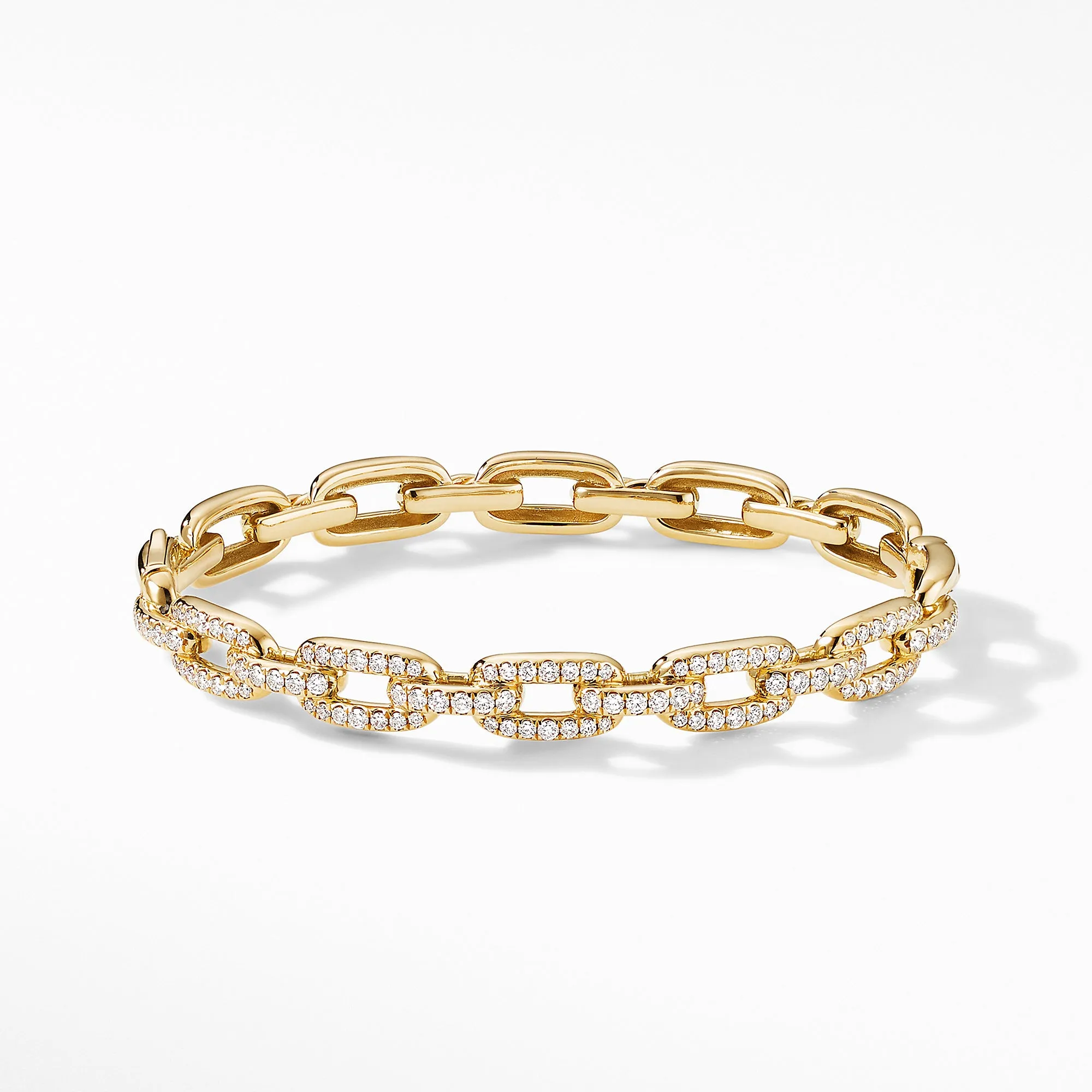 Stax Chain Link Bracelet with Diamonds in 18K Yellow Gold, Size Medium