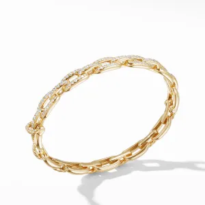 Stax Chain Link Bracelet with Diamonds in 18K Yellow Gold, Size Medium