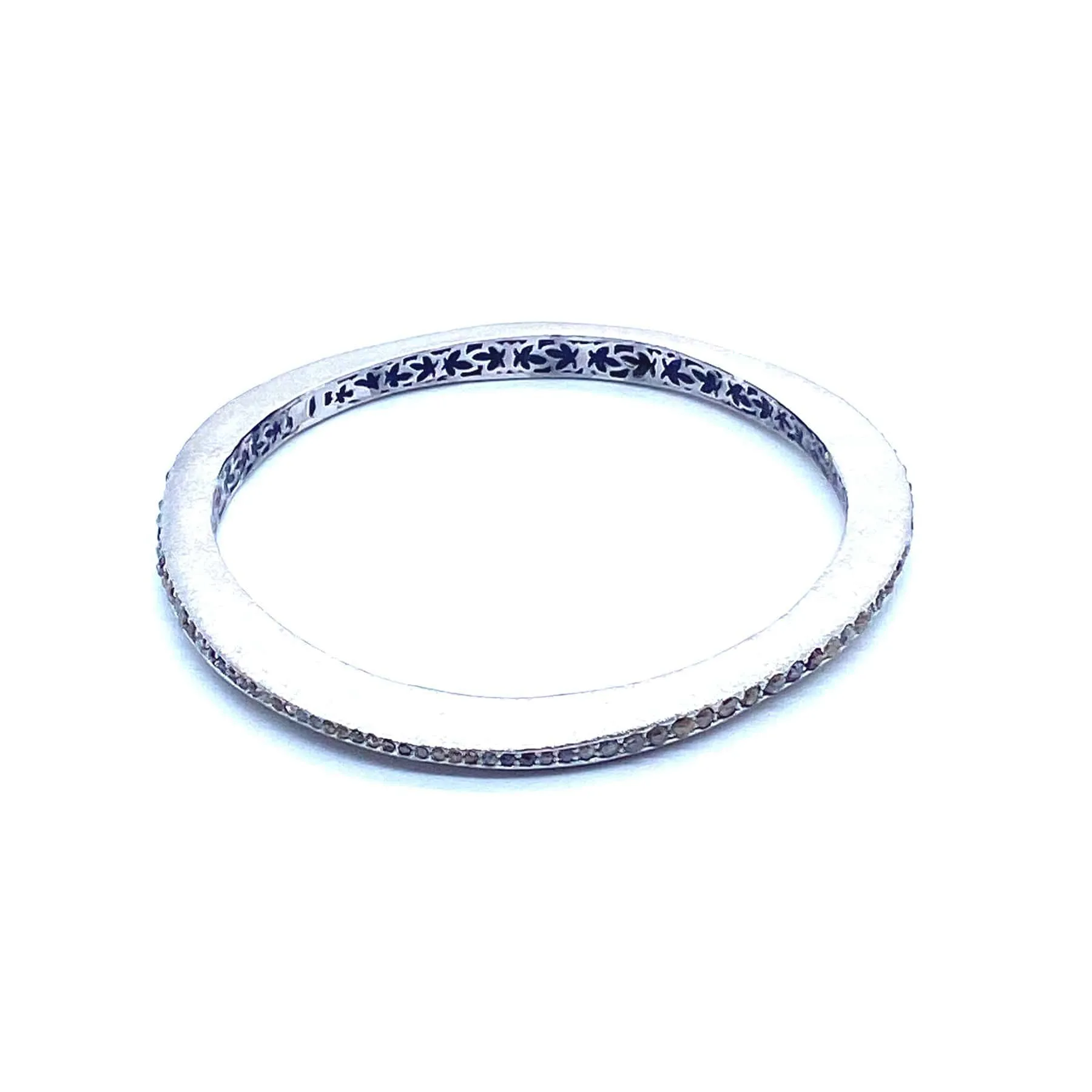 Sterling Silver Tribal diamond Wave Bangle 5mm Thick