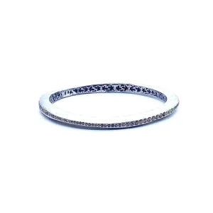 Sterling Silver Tribal diamond Wave Bangle 5mm Thick